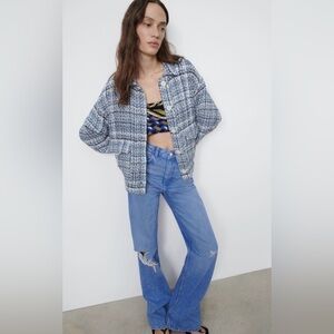 Zara Tweed Light Weight Button Jacket